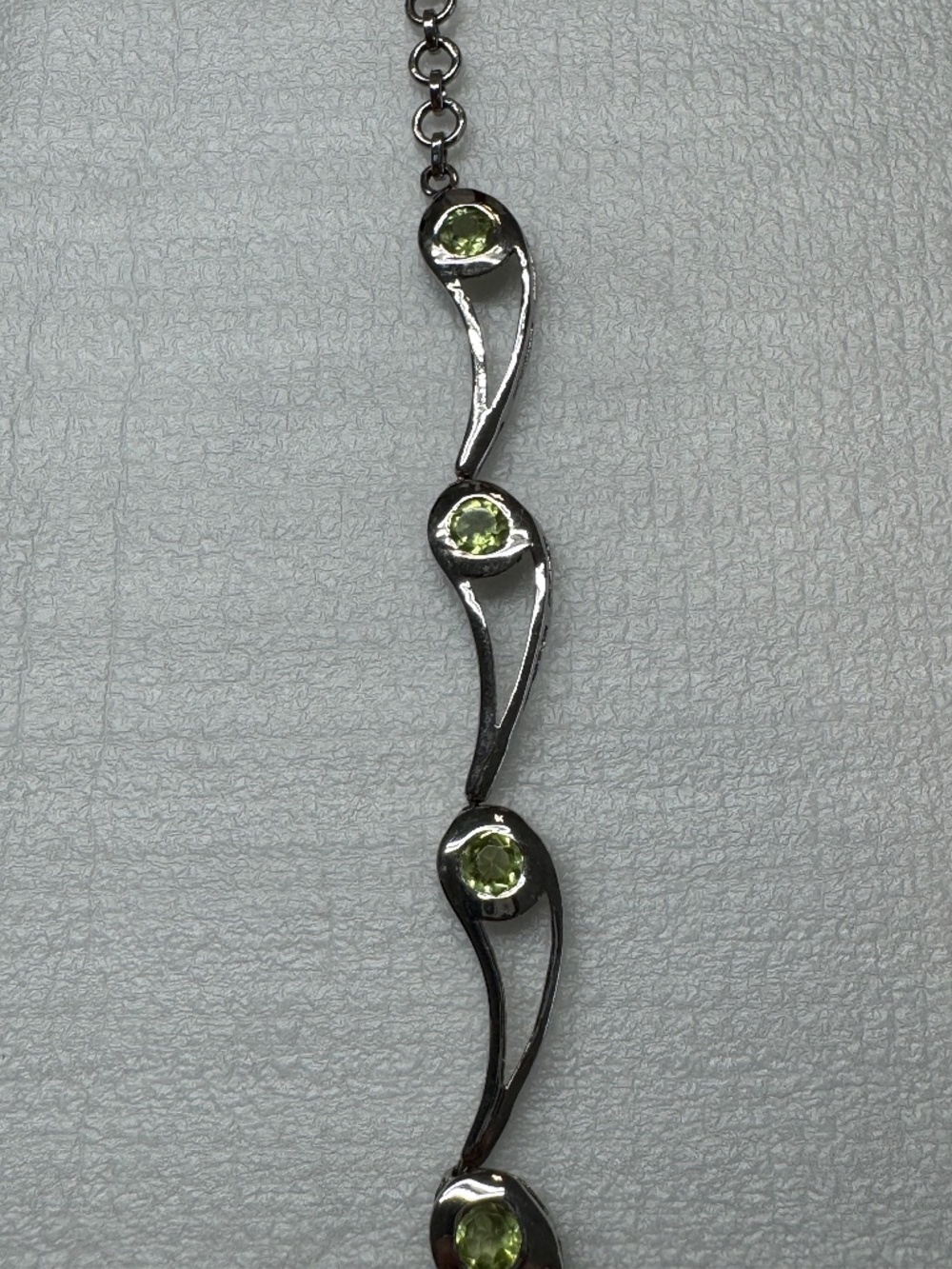 Dainty Peridot Sterling Silver Bracelet